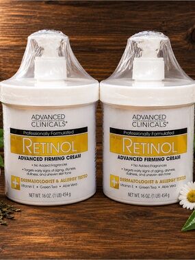 2 Pack Advanced Clinicals Retinol Advanced Firming Cream 16 oz